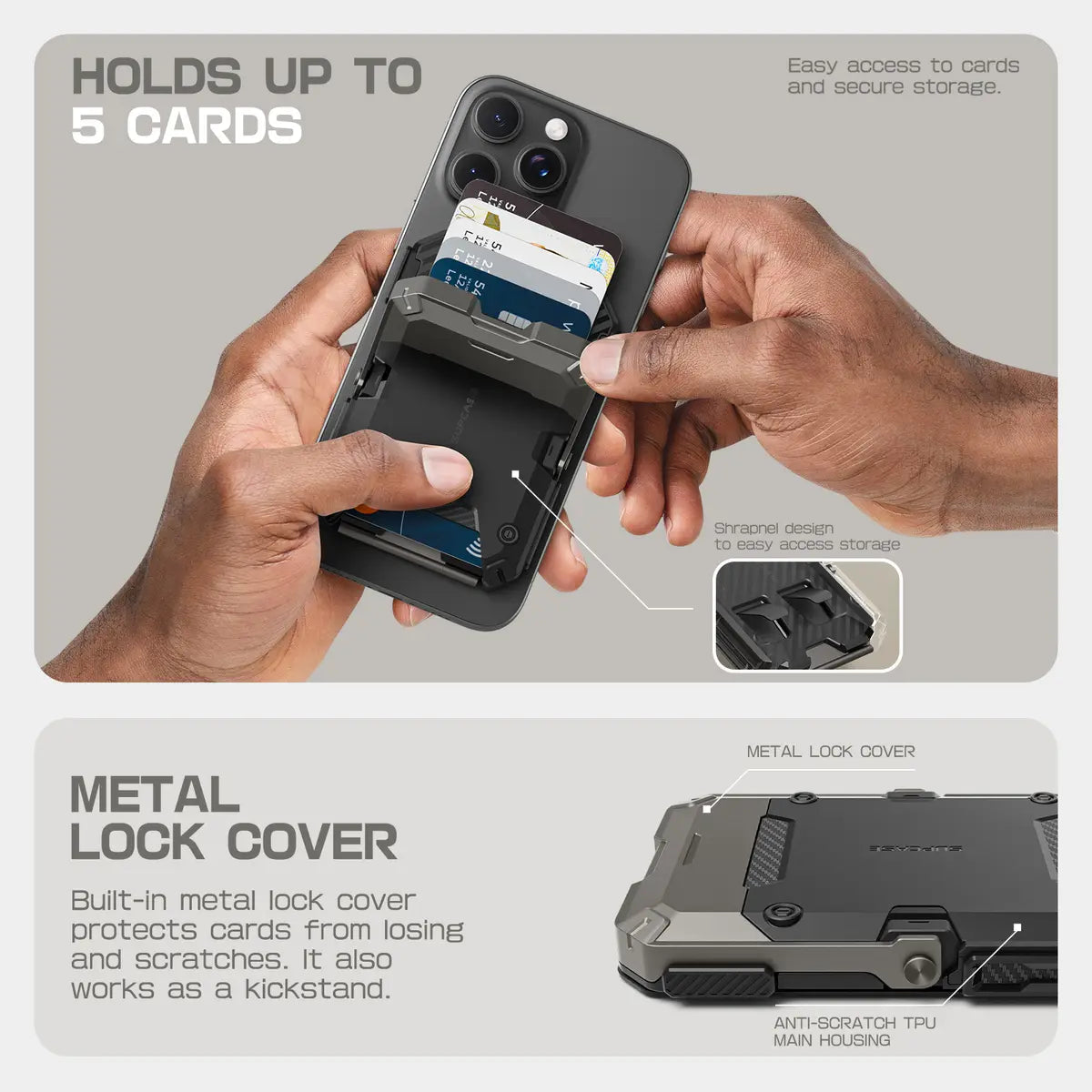 Magnetic Wallet with Stand, RFID & Card Holder for iPhone