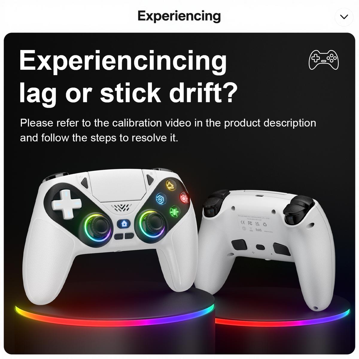 Wireless Pro Controller for PS5 – Anti-Drift, RGB LED, Dual Vibration, Motion Control, Programmable Buttons, 1000mAh Fast Charge  If you want a shorter, punchier version for TikTok or mo