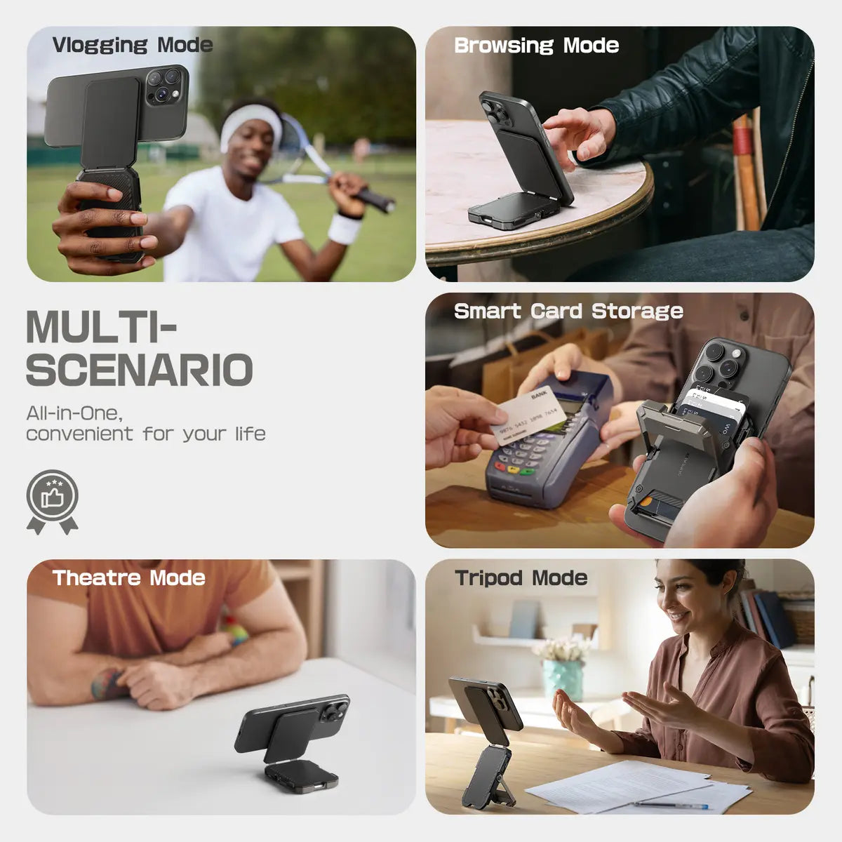 Magnetic Wallet with Stand, RFID & Card Holder for iPhone