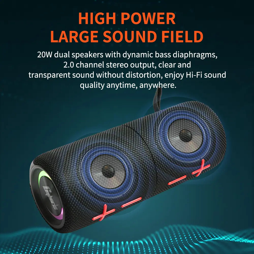 Portable 2-in-1 Bluetooth Speaker with Subwoofer, Travel Ready