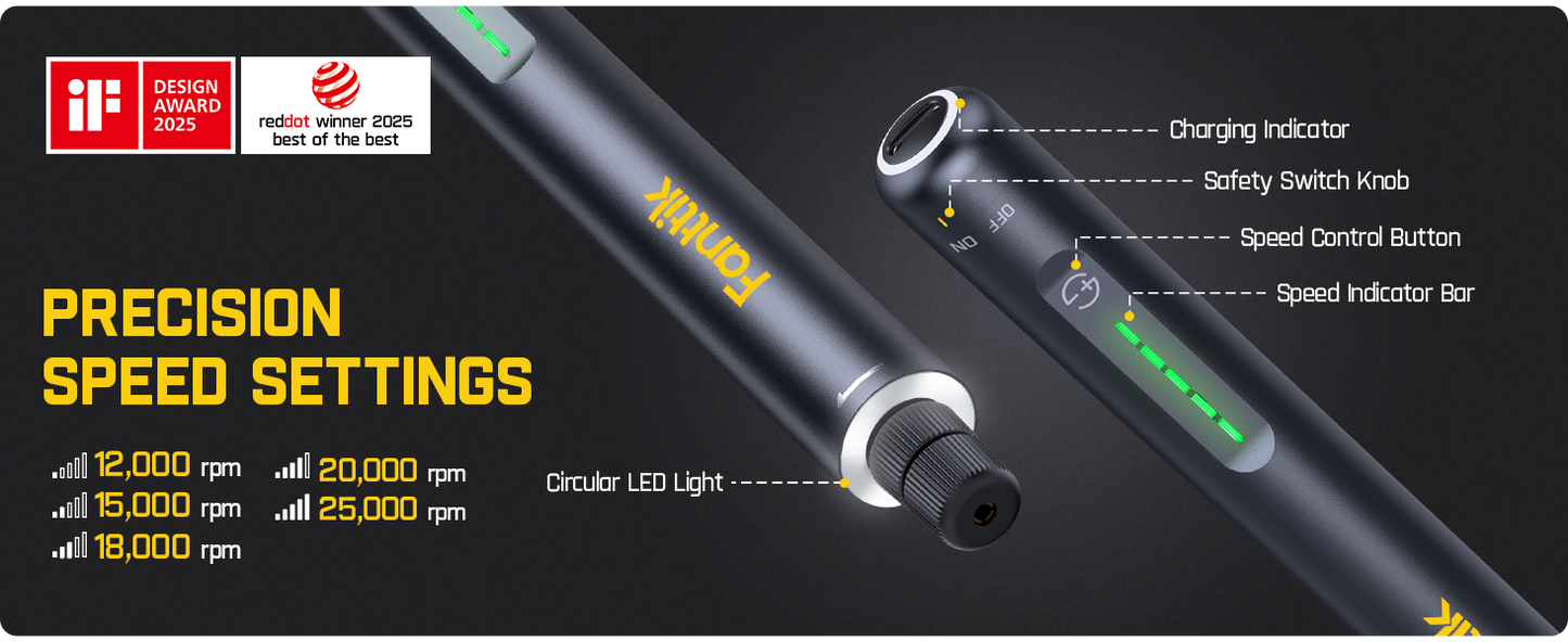 Mini Cordless Rotary Tool Kit, 5-Speed 25,000 RPM, 35 Accessories for Engraving, Sanding & DIY Crafts