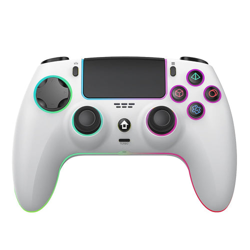 Wireless Game Controller for PS5, PC, Mac, iOS, Android & Steam Deck - 7-Color RGB Lighting, Dual Vibration, Turbo, Programmable, 6-Axis Gyro, Headset Jack, 1500mAh Battery