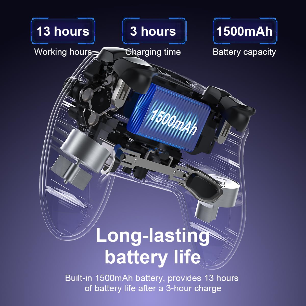 Wireless Game Controller for PS5, PC, Mac, iOS, Android & Steam Deck - 7-Color RGB Lighting, Dual Vibration, Turbo, Programmable, 6-Axis Gyro, Headset Jack, 1500mAh Battery